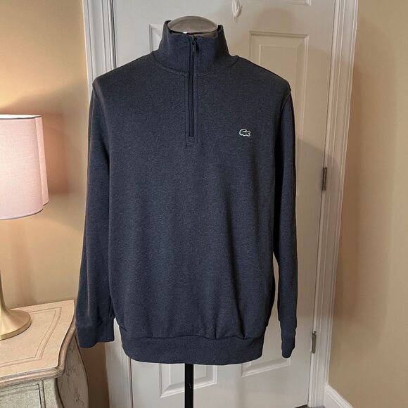 Lacoste Dark Gray Quarter-Zip Sweatshirt - Picture 1 of 5